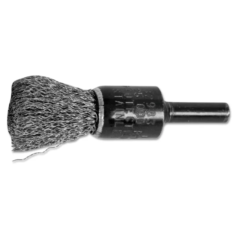 Standard Duty Crimped End Brushes, Stainless Steel, 22,000 rpm, 1/2" x 0.01