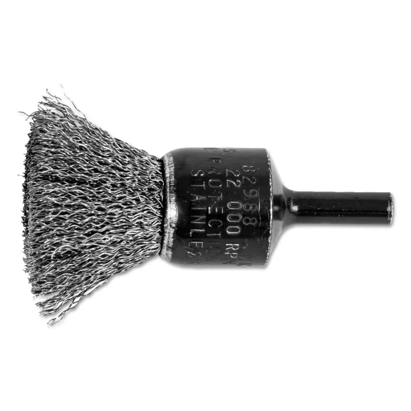 Standard Duty Crimped End Brushes, Stainless Steel, 20,000 rpm, 3/4" x 0.01