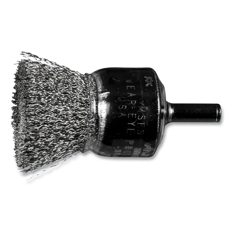 1" CRIMPED WIRE COATED CUP END BRUSH .010 SS WIR