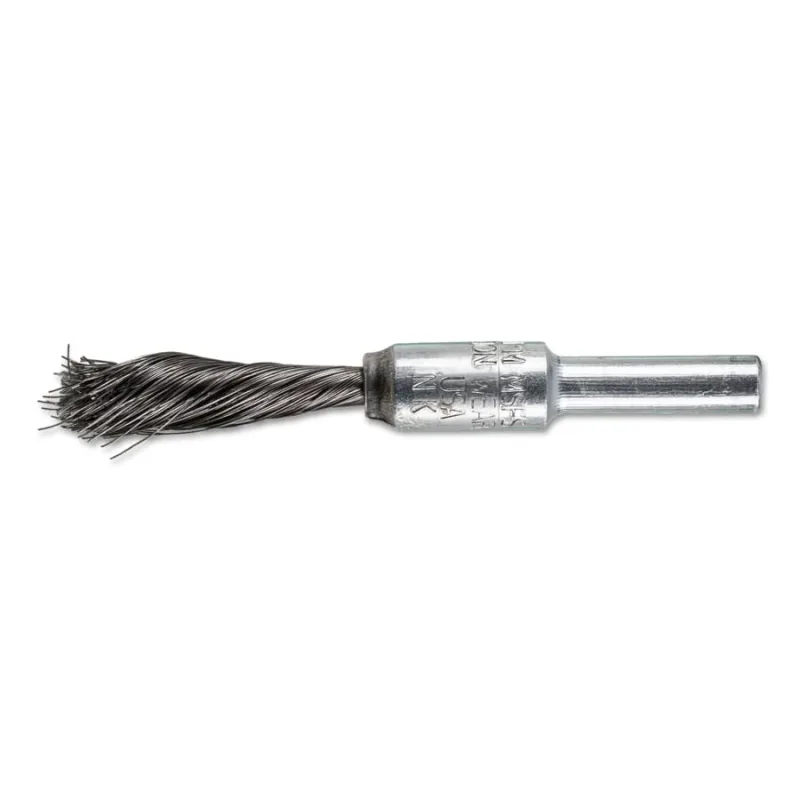 Singletwist Knot End Brushes, Carbon Steel, 20,000 rpm, 1/4" x 0.006