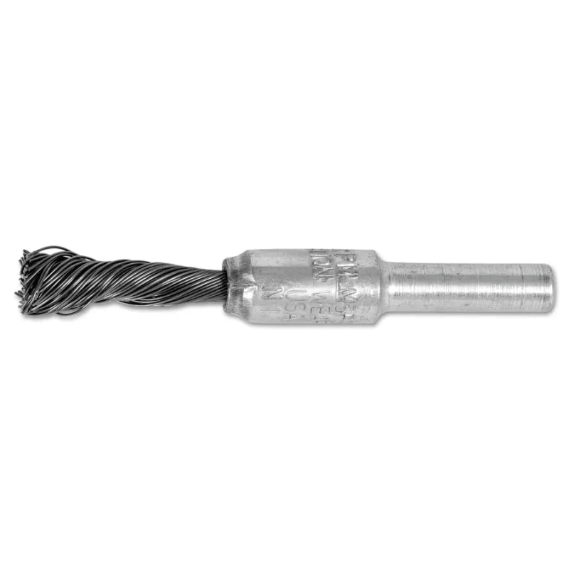 Singletwist Knot End Brushes, Carbon Steel, 20,000 rpm, 1/4" x 0.014
