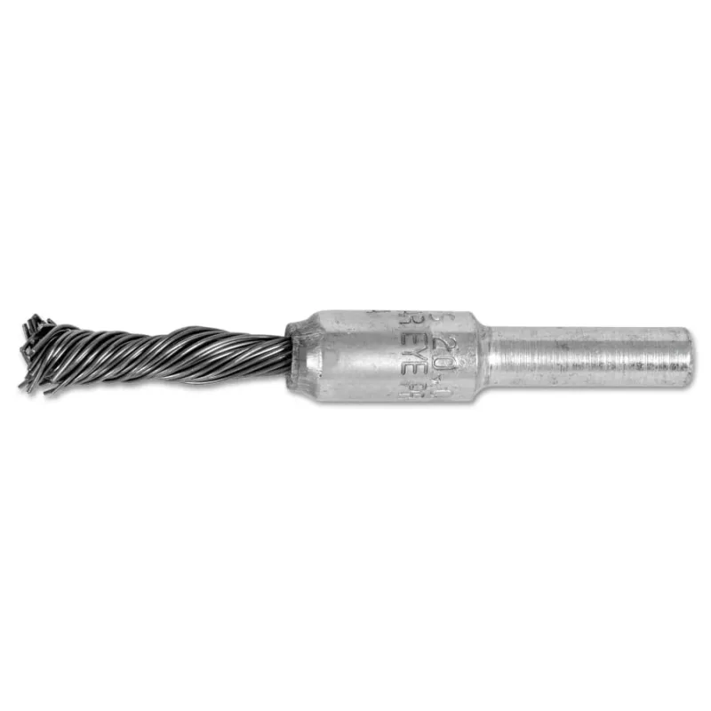 Singletwist Knot End Brushes, Carbon Steel, 20,000 rpm, 1/4" x 0.02