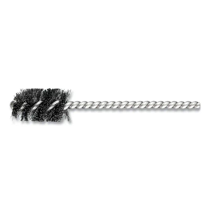 Power Tube Brush, 5/8 in dia, 5/32 in dia Stem, 0.005 in dia Wire, Carbon Steel