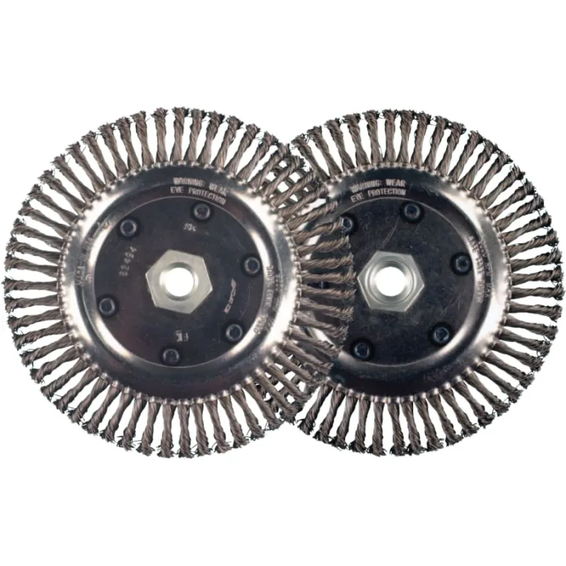TWIN NUT Stringer-Bead Knot Wheel Brush, 6 x 5/8-11