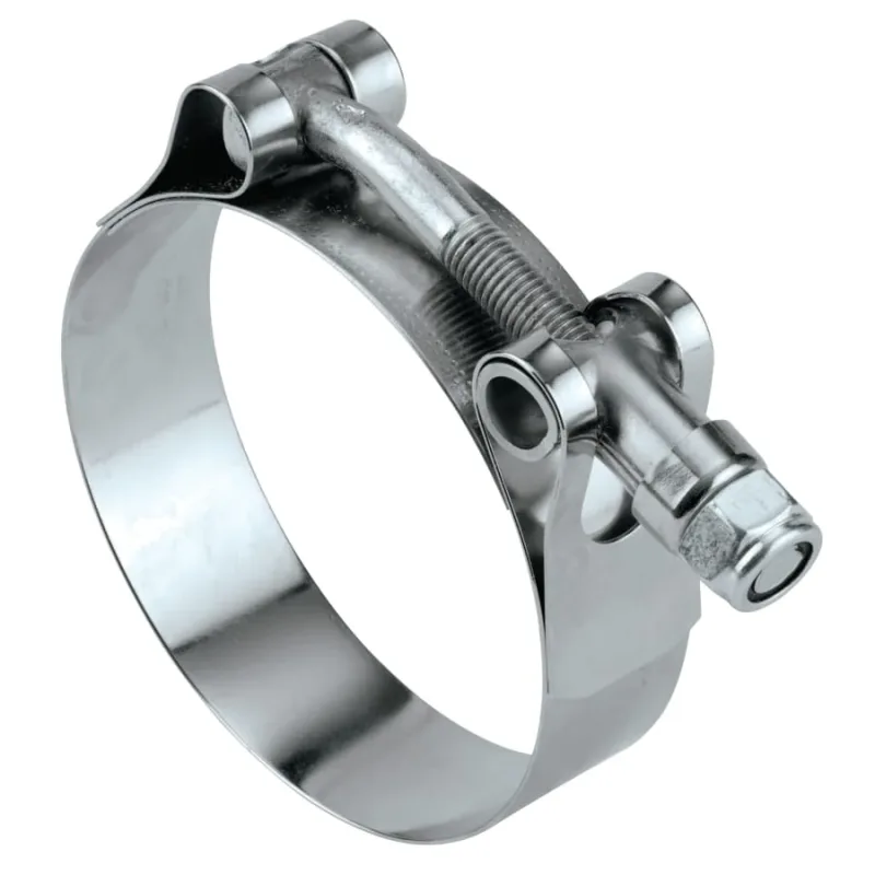 Heavy-Duty T-Bolt Clamp, 1 3/4"-2 1/8" Dia, 3/4"W, Stainless Steel