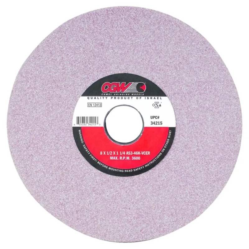 Tool & Cutter Wheels, Ceramic, Type 1, 8 X 1/2, 1 1/4" Arbor, 60, J