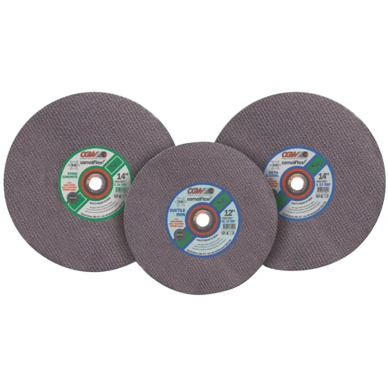 Cut-Off Wheel, Gas Saws,14 in Dia, 5/32 in Thick, 24 Grit, Carbide/Alum. Oxide