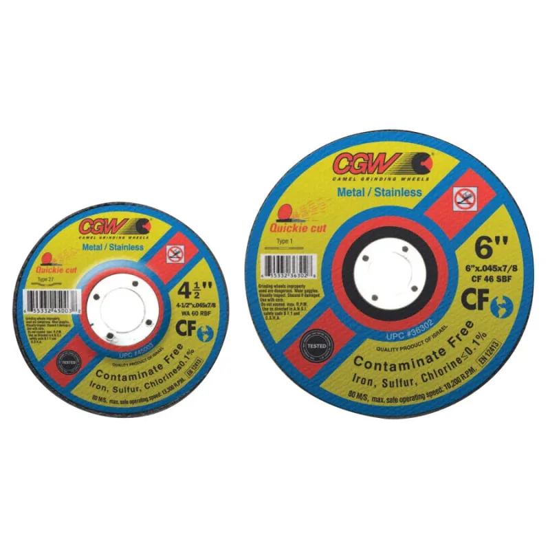 Contaminate Free Cut-Off Wheel, 5 in Dia, .045 in Thick, 60 Grit, Alum. Oxide