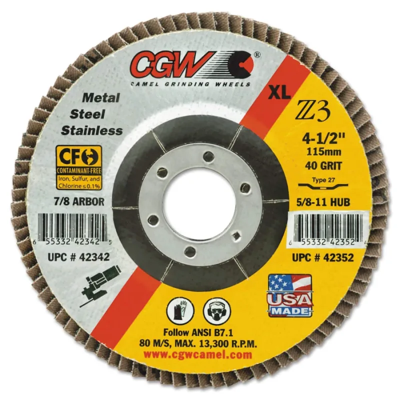 Prem Z3 Reg T29 Flap Disc, 6", 40 Grit, 5/8 Arbor, 10,200 rpm