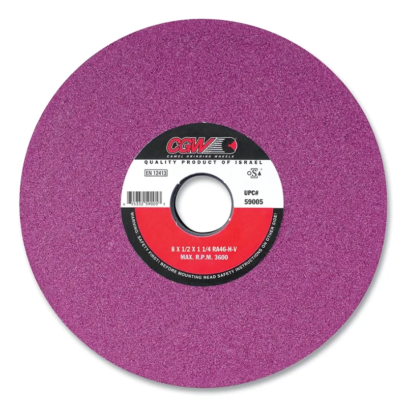 Ruby Surface Grinding Wheels, R/1-3 x 1/2,, 8 X 1, 1 1/4" Arbor, 46, J