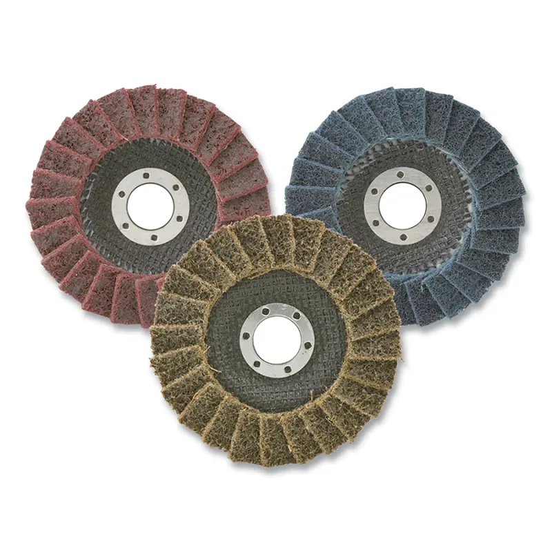 70189 5 in x 7/8 in, Type 29, Blue Very Fine, Non-Woven Surface Conditioning Flap Disc
