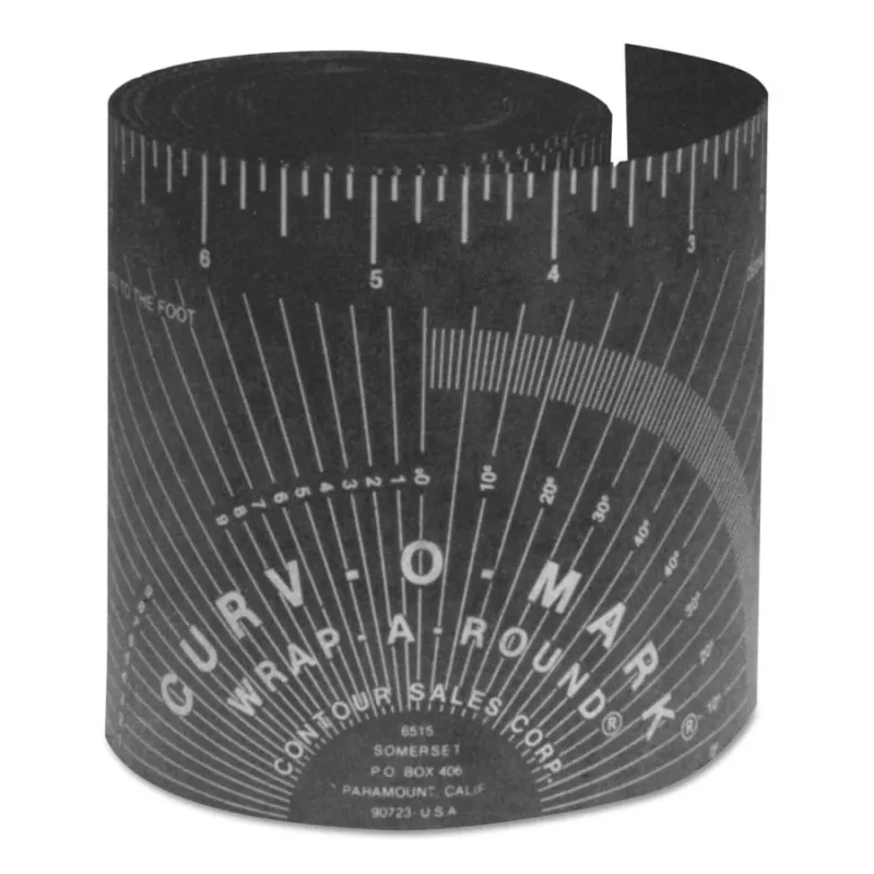 Wrap-A-Round® Ruler, Large, 3.88 in W, 6 ft L, Cold/Heat Resistant, Black