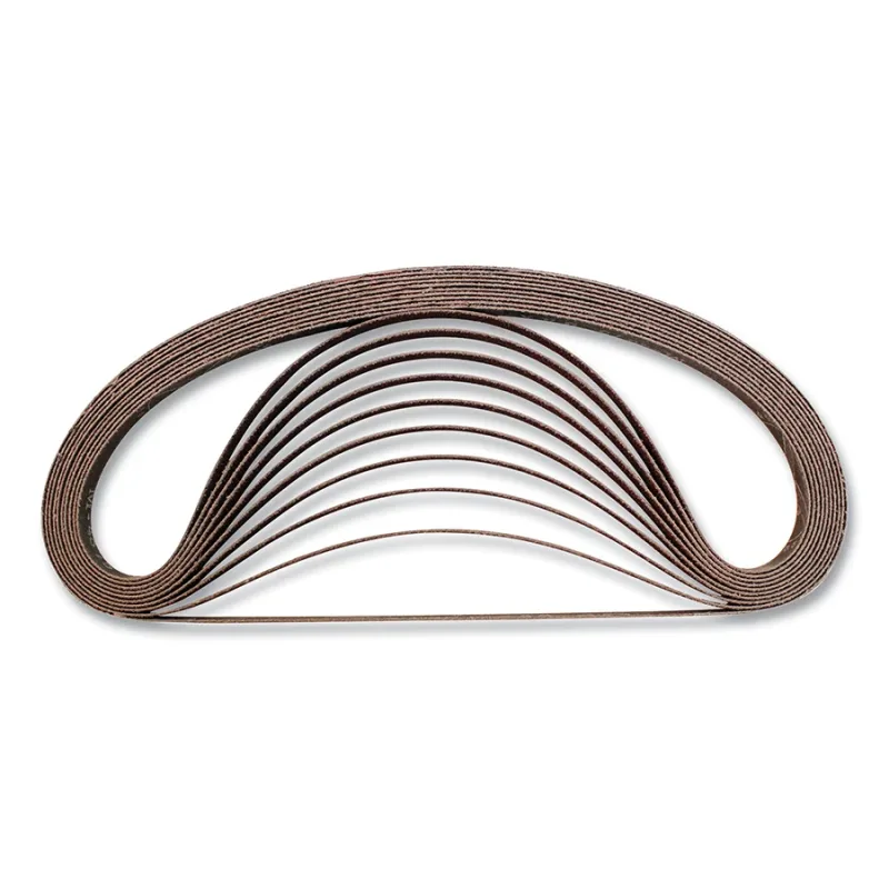Abrasive Belt, 3/8 in W x 21 in L, 60 Grit, Aluminum Oxide