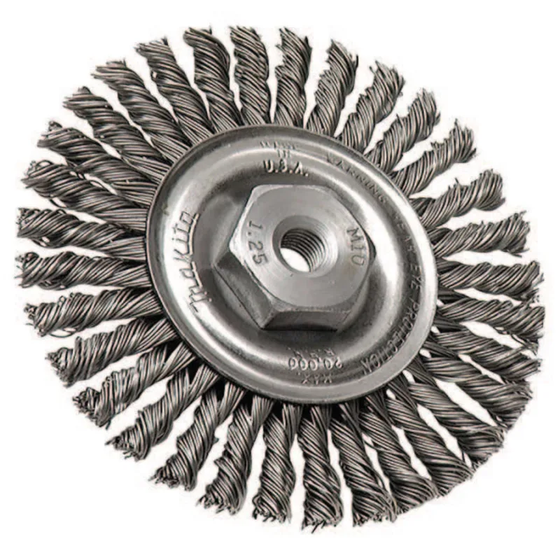 Twist Wire Single Bead Wheel Brush, 4 in x 5/8 in x 11, 12500 RPM