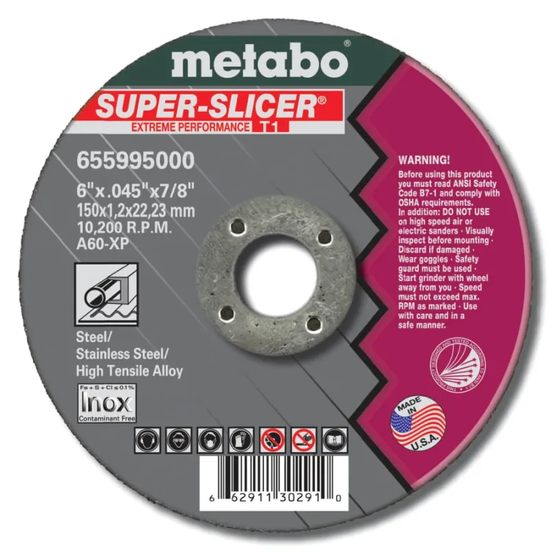 Super Splicer® Extreme Performance Cutting Wheel, 6 in dia, 0.045 in Thick, 7/8 in Arbor, AO