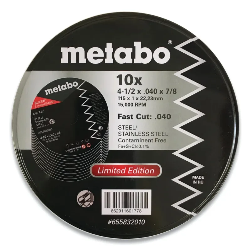Limited Edition Slicer® Fast Cut Wheel, 4-1/2 in dia x 0.040 in Thick, 7/8 in Arbor, A60TBF