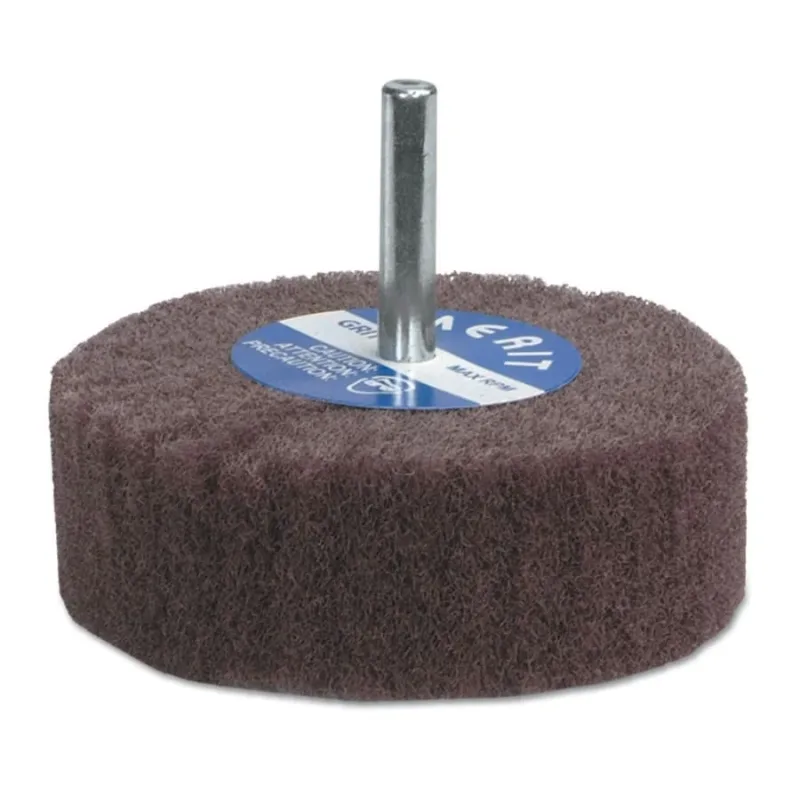 Non-Woven Flap Wheels with Mounted Steel Shank, 2 in, 120 Grit, 12,000 rpm