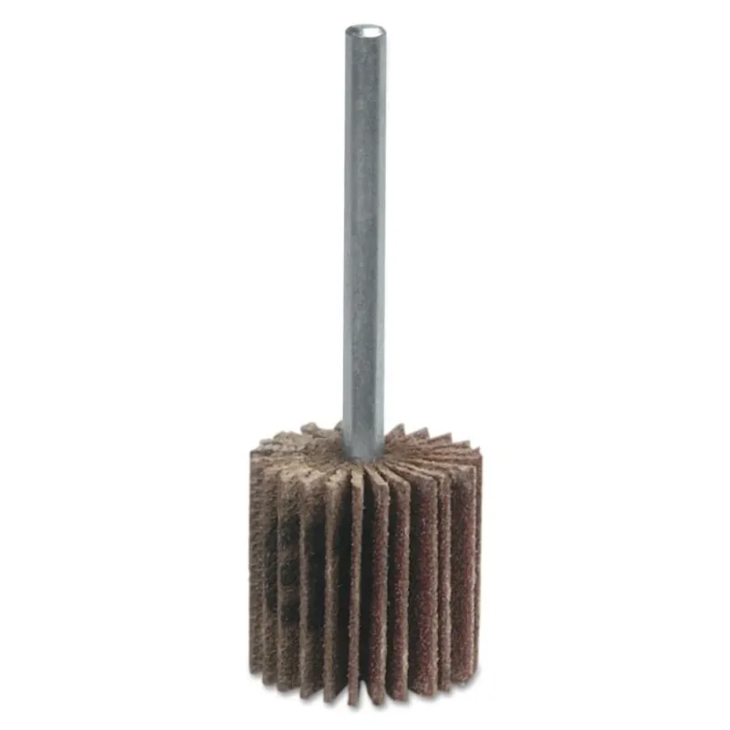 Micro-Mini Flap Wheels with Mounted Steel Shanks, 1 3/16 in x 1/8 in, 80 Grit