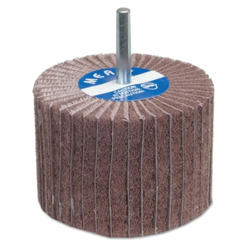 Interleaf Flap Wheels with Mounted Steel Shanks, 3 in x 2 in, 180 Grit