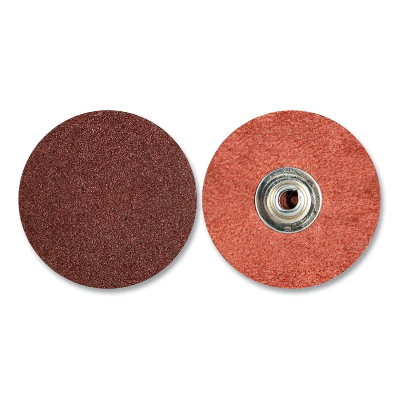 Quick Change Disc, Type 2, 2 in dia, 100 Grit, Polyester Cloth Backing, Aluminum Oxide