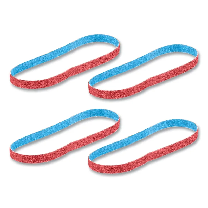 Ceramic Bandfile Belts, 3/8 in W, 13 in L, 80-grit, Ceramic Grain, 4 EA/PK