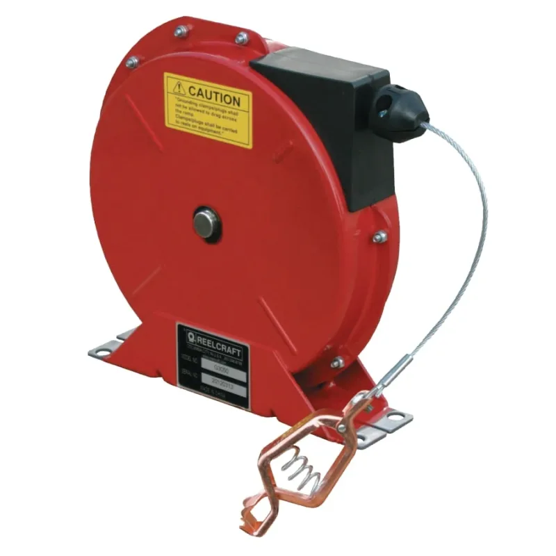 G3050 Series Heavy-Duty Spring Retractable Grounding Reel, 7 x 7 Stranded Steel Cable, 50 ft