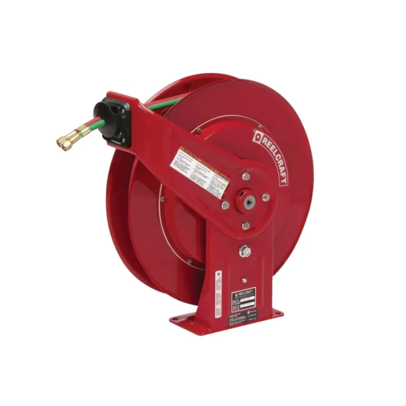 Gas-Welding T-Grade Hose Reel with Hose, 50 ft, Retractable