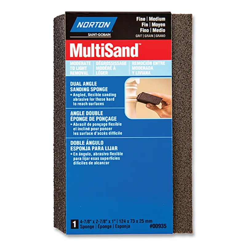 Sanding Sponge, Aluminum Oxide, 2-7/8 in W, 1 in Thick, Medium/Coarse Grit