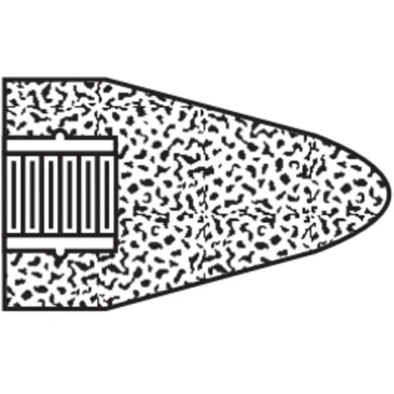 Type 16 Gemini Cone, 1 3/4" Dia, 3" Thick, 3/8 Arbor, 24 Grit Aluminum Oxide