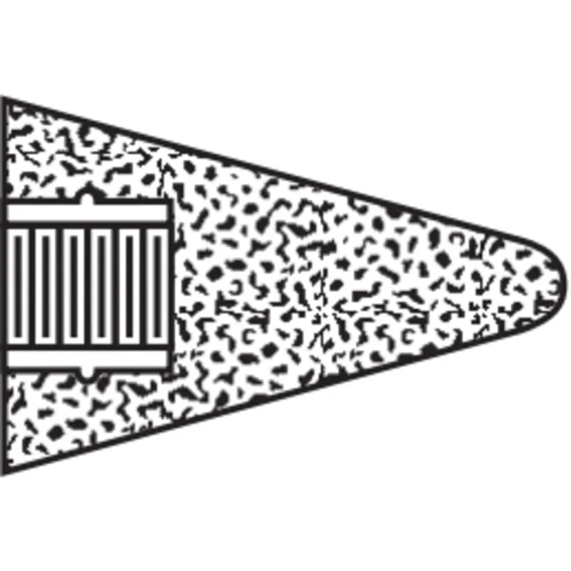 Type 17 Gemini Cone Sq. Tip, 2in D, 3in Thick, 5/8-11 Arbor, 24 Grit Alum Oxide