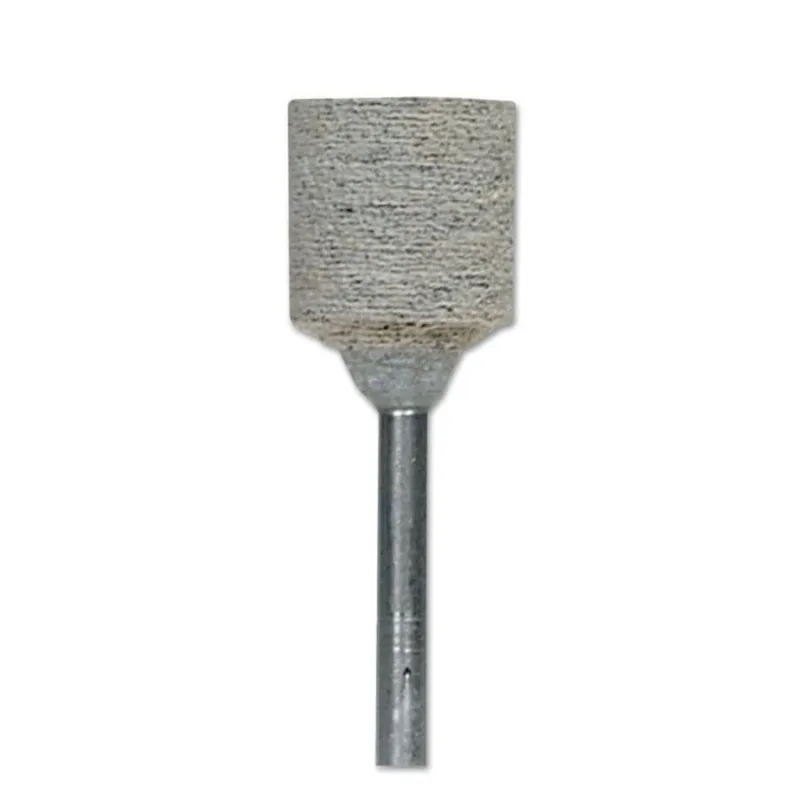 Cotton Fiber Mounted Points, 1/2 in Dia, 1/2 in Thick, 80 Grit Aluminum Oxide