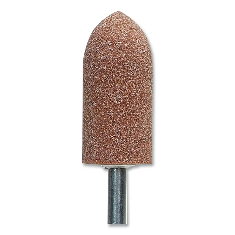 Gemini Mounted Point, 7/8 in dia, 2 in Thick, 1/4 in arbor, 60 Grit, Medium