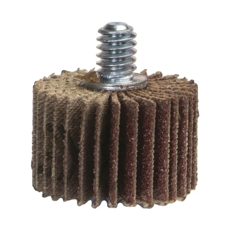 Coarse Grit Threaded Shank Mini Flap Wheels, 3 in x 1 in, 60 Grit, 20,000 rpm