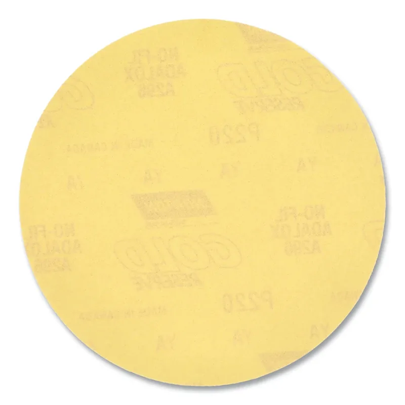 Gold Reserve A296 Paper Disc, Aluminum Oxide, 6 in dia, P220, Hook and Loop