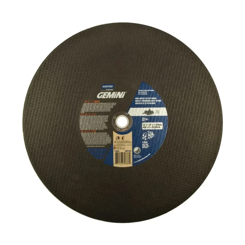 Gemini® High-Speed Abrasive Cut-Off Wheel, 16 in dia x 1 in/20 mm AH, Extra Coarse, 4700 RPM, AO, 1 EA/EA