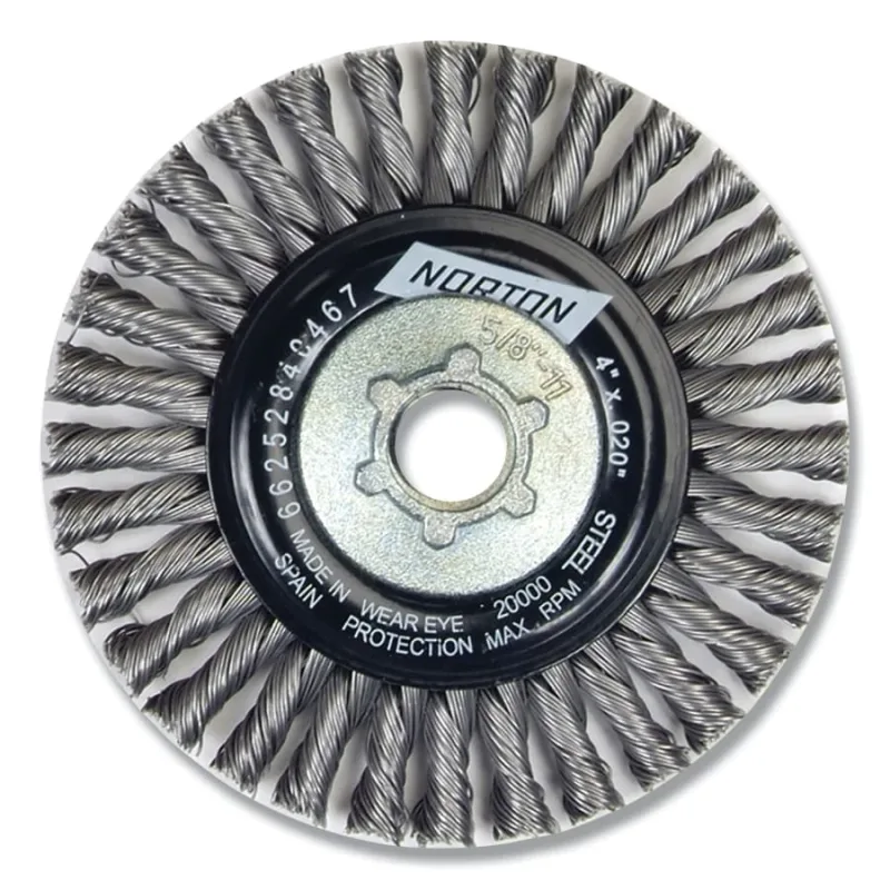 Wire Wheel Brushes, 4 in Dia., Carbon Steel, 20,000 rpm
