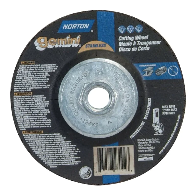 Gemini® RightCut™ Right Angle Cut-Off Wheel, Type 27/42, 5 in dia x 3/32 in Thick x 5/8 in-11 Arbor, 10 EA/PK