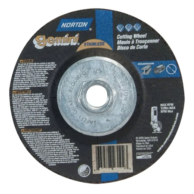 Gemini® RightCut™ Right Angle Cut-Off Wheel, Type 27/42, 6 in dia x 3/32 in Thick x 5/8 in-11 Arbor, 10 EA/PK