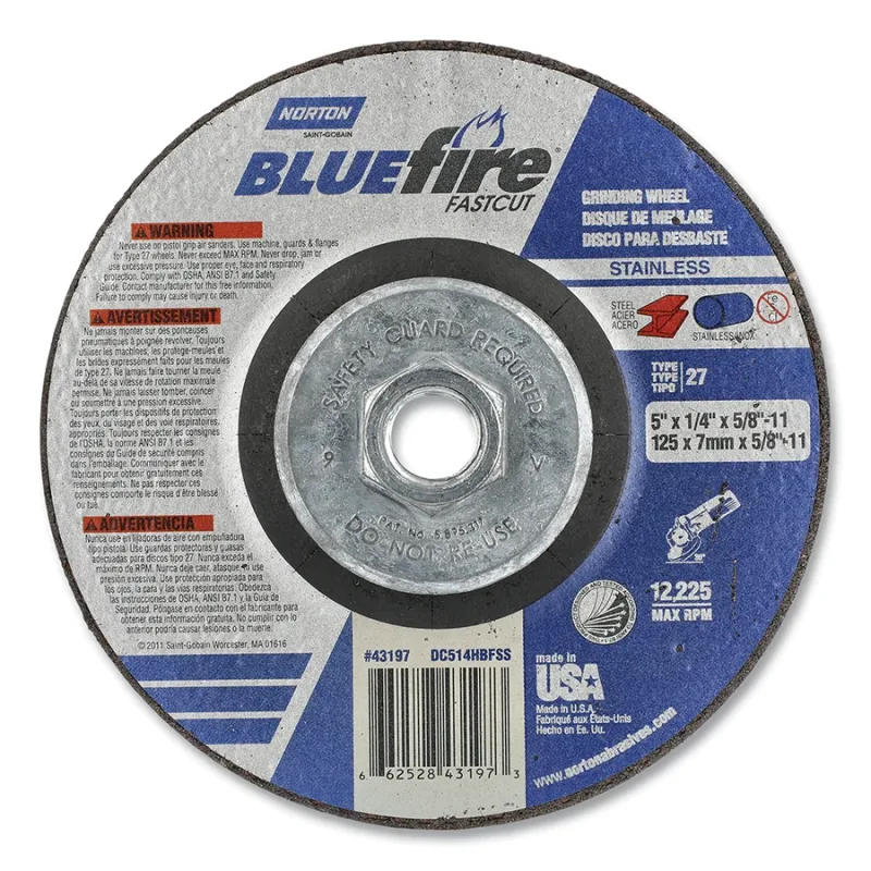 5" X 1/4" X 5/8-11-T27 BLUE FIRE FAST CUT