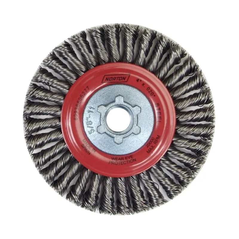 Wire Wheel Brush, 6-7/8 in x 3/16 in x .020 in, Carbon Steel, 9000 RPM