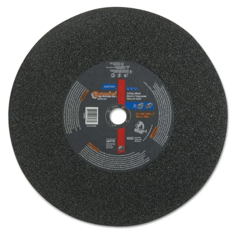 Gemini Chop Saw Reinforced Cut-off Wheels, 14 in Dia, A364-P Grit
