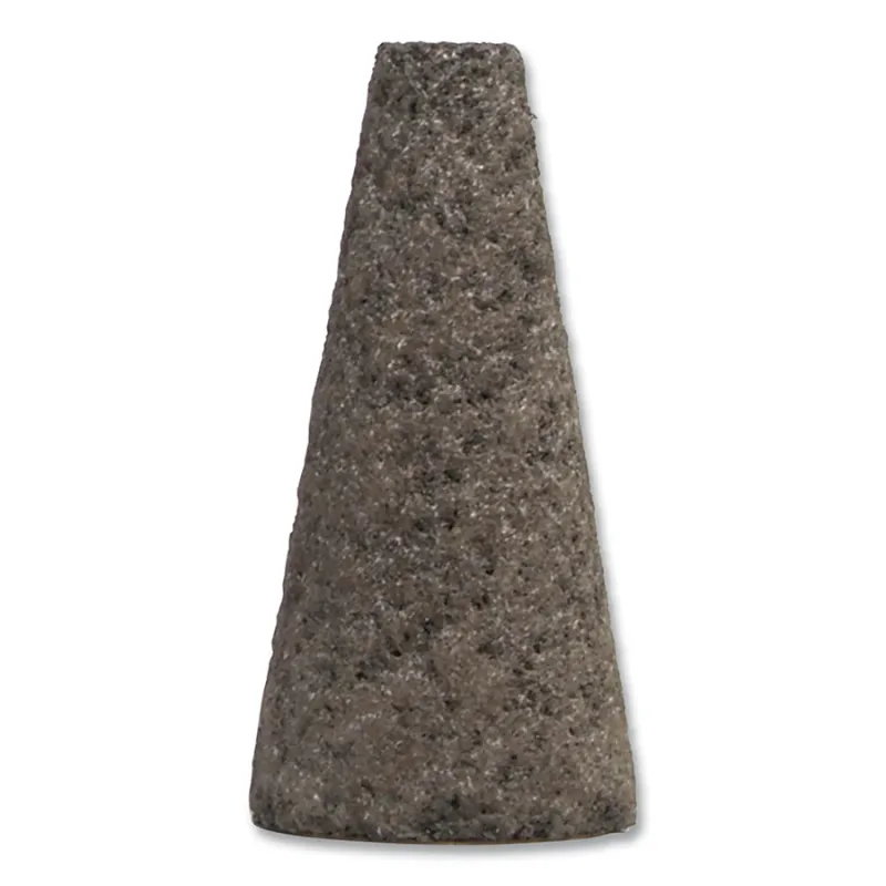 Metal® Portable Snagging Cone, Type 17, 1-1/2 in dia, 3 in Thick, 3/8 in-24 AH, 20 Grit, Aluminum Oxide 57A