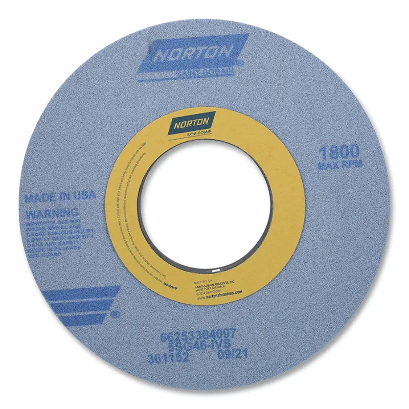 SG 5SG Toolroom Wheel, Type 01, 14 in dia, 1-1/2 in Thick, 5 in Arbor dia, 46 Grit, 5SG46-IVS