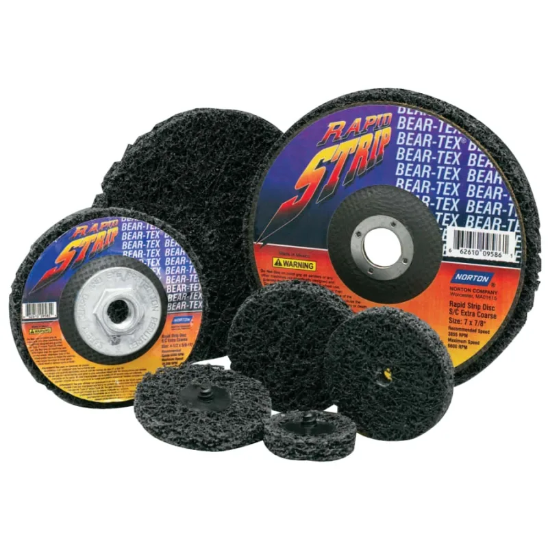 Bear-Tex Rapid Strip Disc, 2 in dia x 1/2 in dia Arbor, Extra Coarse, 30000 RPM