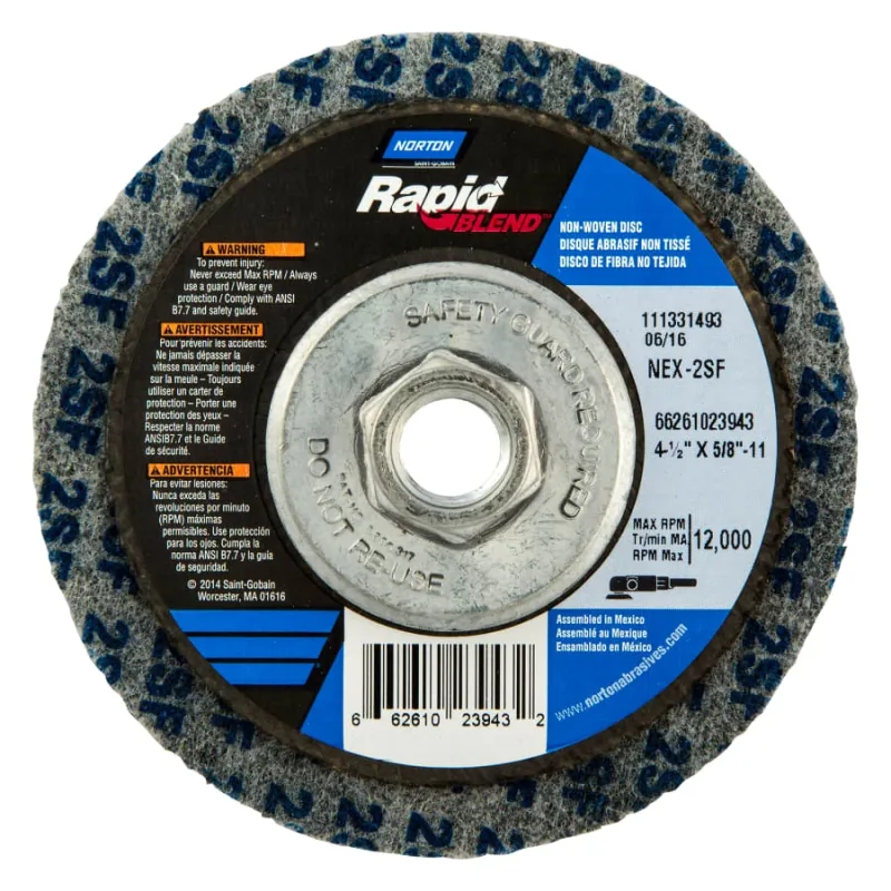 Rapid Finish™ Bear-Tex Unified Wheel, 4-1/2 x 5/8 in-11, Very Fine, Silicon Carbide, 12000 rpm