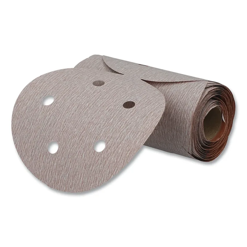 A275OP Paper Disc Roll, Aluminum Oxide, Super Fine Grit, 5 in dia, P400, PSA, 5 Vacuum Holes
