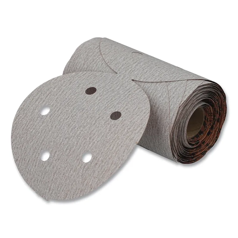 A275OP Paper Disc Roll, Aluminum Oxide, Fine Grit, 5 in dia, P180, PSA, 5 Vaccum Holes