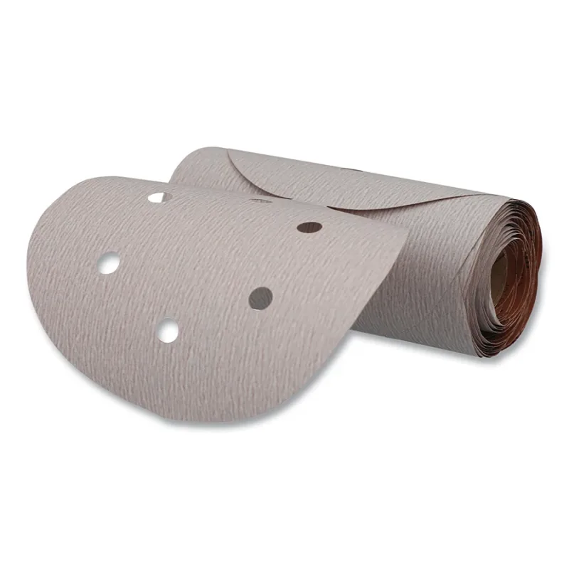 A275OP Paper Disc Roll, Aluminum Oxide, Super Fine Grit, 6 in dia, P400, PSA, 6 Vaccum Holes