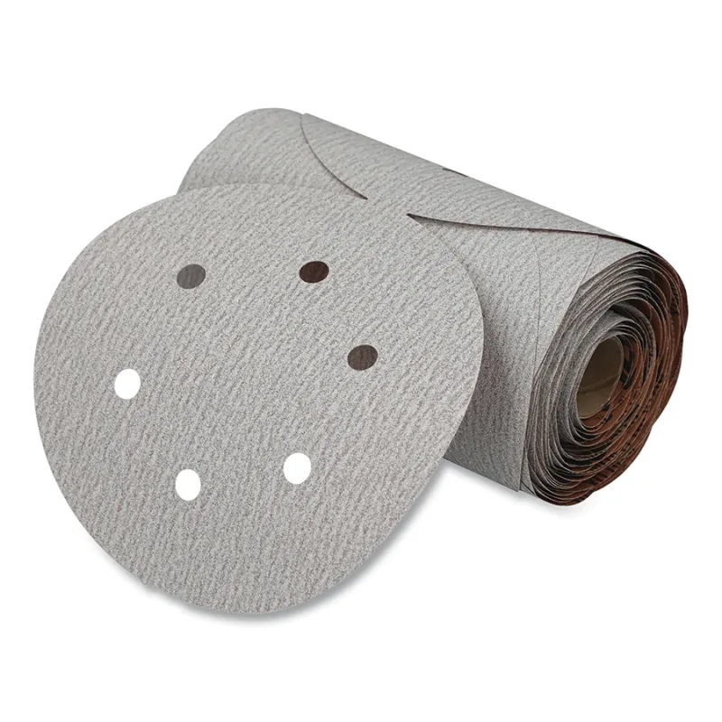 A275OP Paper Disc Roll, Aluminum Oxide, Fine Grit, 6 in dia, P150, PSA, 6 Vaccum Holes