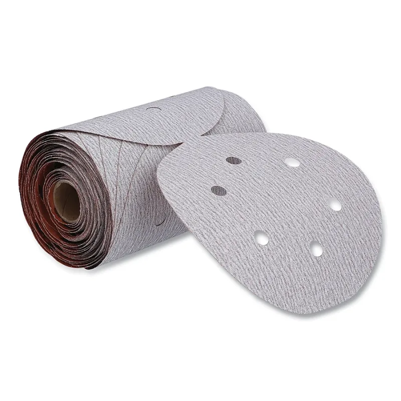 A275OP Paper Disc Roll, Aluminum Oxide, Medium Grit, 6 in dia, P120, PSA, 6 Vacuum Holes